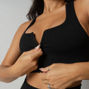 Conjunto Fitness Nadador Seamless Preto Canelado CO417