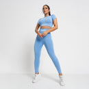 Conjunto Fitness Seamless Mesclado Azul CO459/1