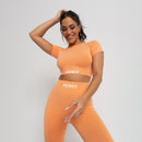 Conjunto Fitness Seamless Mesclado Laranja CO460