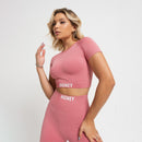 Conjunto Fitness Seamless Mesclado Rosa CO458/1