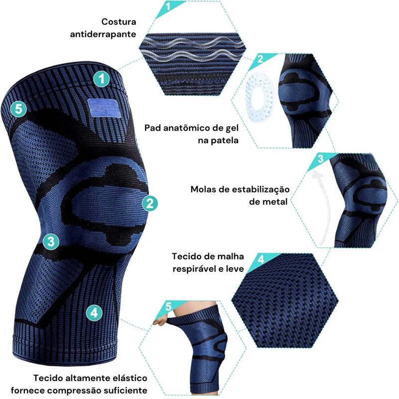 Joelheira Ergonômica de Compressão para Alívio de Dor e Suporte Avançado