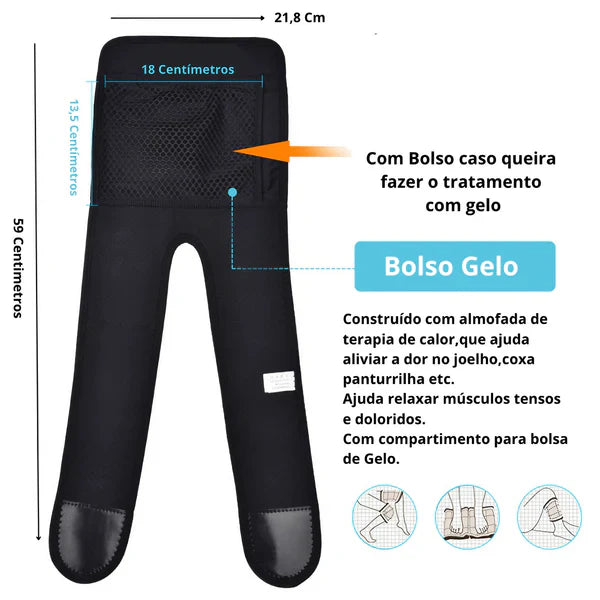 KneeTherapy Pro - Faixa de Joelho Terapêutica com Luz Infravermelha