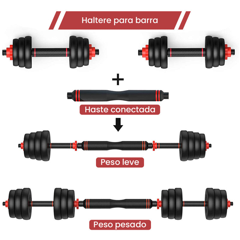 Kit Barras Anilhas 12kg Musculação Treino Funcional 15 Peças