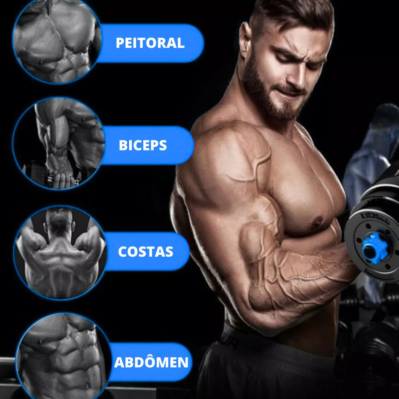 Kit Barras Anilhas 12kg Musculação Treino Funcional 15 Peças